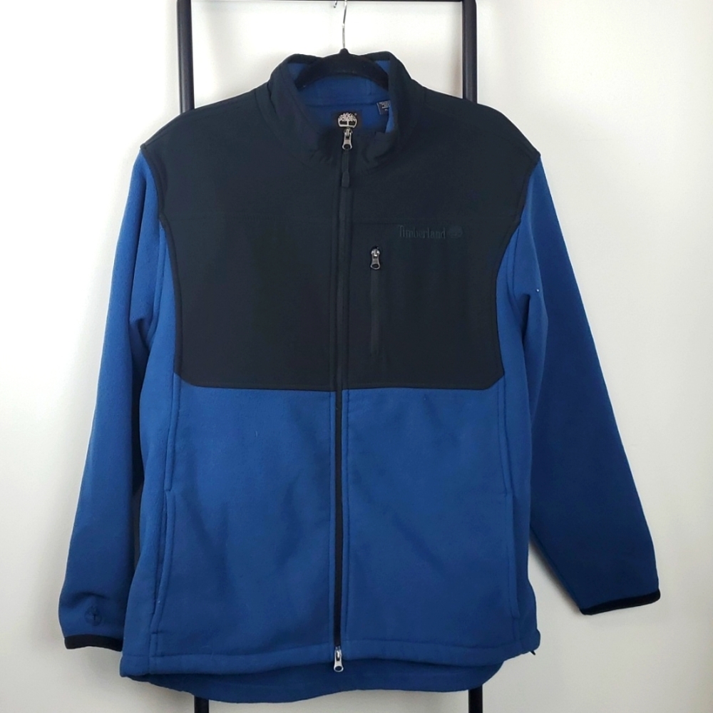 Vintage Timberland Full Zipper Jacket Embroidery Logo Blue Men